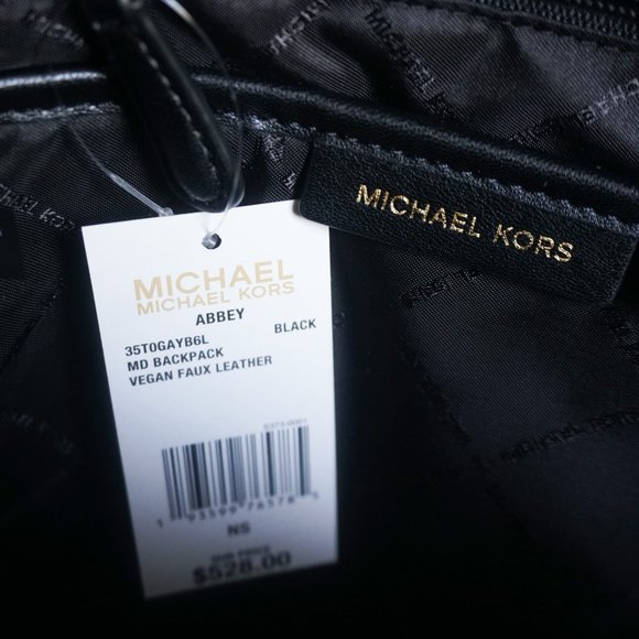 Michael Kors Abbey MD Quilted Backpack Black - Picture 9 of 10